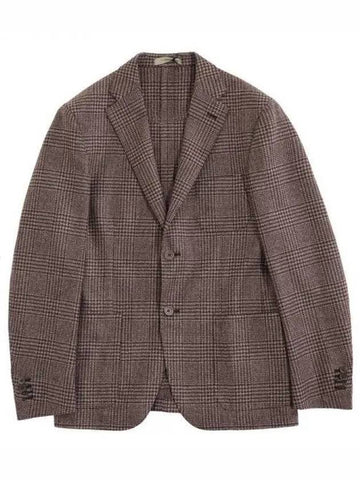 Brown check wool jacket C08JASC02 271228 - CORNELIANI - BALAAN 1