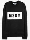 Men's Box Logo Cotton Sweatshirt Black - MSGM - BALAAN 3