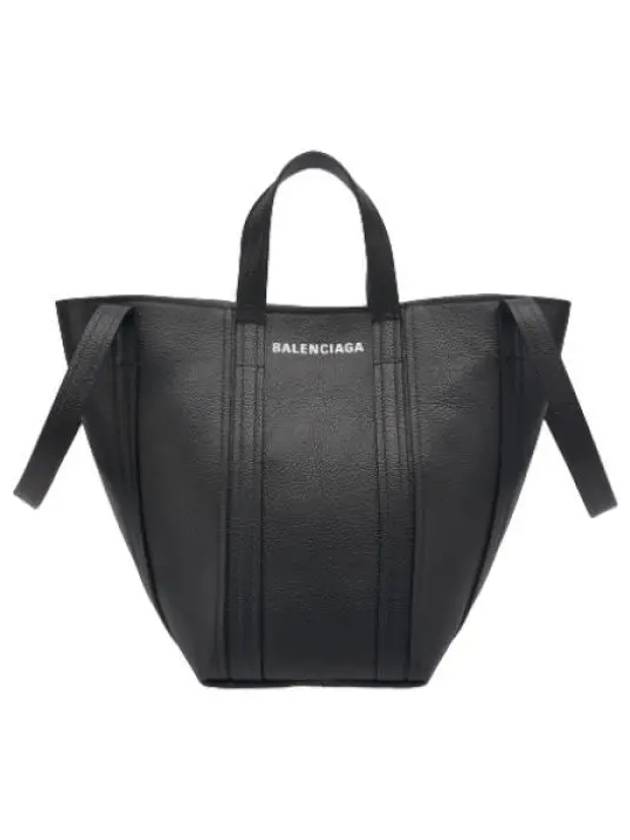 Small Everyday Noose South Tote Bag Black White Handbag - BALENCIAGA - BALAAN 1