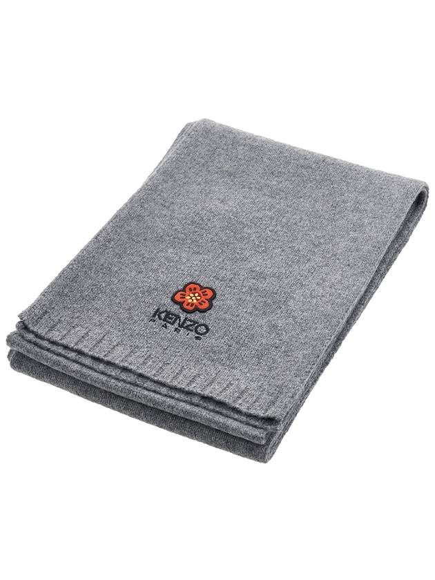 Boke Flower Wool Scarf Grey - KENZO - BALAAN 3