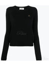 ORB Embroidered Crew Neck Knit Top Black - VIVIENNE WESTWOOD - BALAAN 2