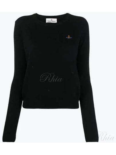 ORB Embroidered Crew Neck Knit Top Black - VIVIENNE WESTWOOD - BALAAN 2