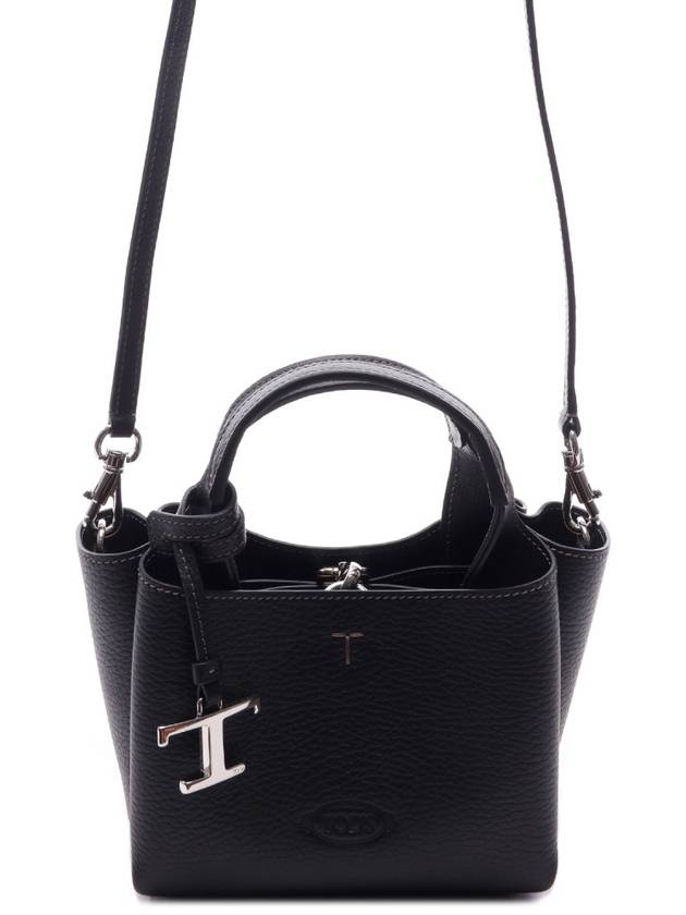 Micro Leather Tote Bag Black - TOD'S - BALAAN 2