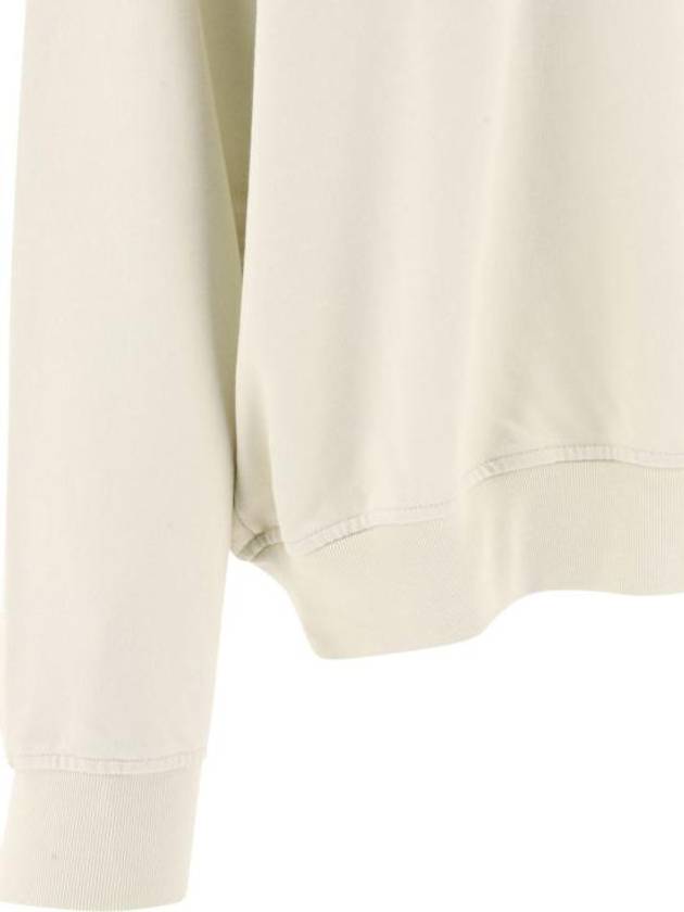 Logo Print Cotton Sweatshirt Beige - GANNI - BALAAN 5