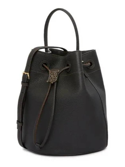 Small Grainy Leather TB Bucket Bag Black - BURBERRY - BALAAN 2