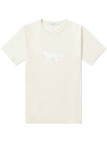 Fox Stamp Classic Short Sleeve T-Shirt Ecru - MAISON KITSUNE - BALAAN 1