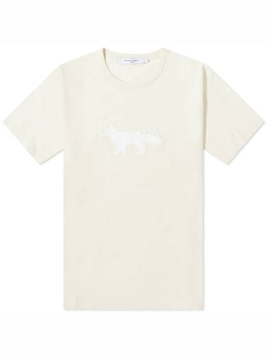 Fox Stamp Logo Classic Short Sleeve T-Shirt Ecru - MAISON KITSUNE - BALAAN 1