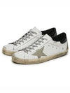 Men's Black Heel Tab Metal Stud Lettering Superstar Low Top Sneakers White - GOLDEN GOOSE - BALAAN 2