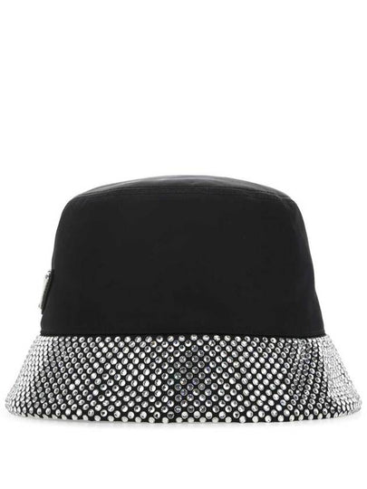 triangle logo re-nylon crystal bucket hat black - PRADA - BALAAN 2