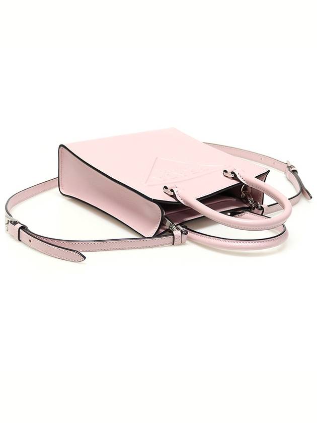 1BA333 Pink Soft Calfskin Silver Embossed Logo Cross 2WAY - PRADA - BALAAN 4