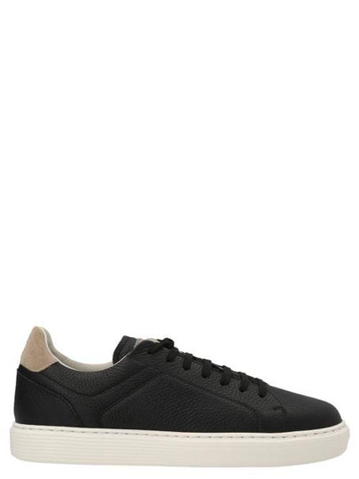 Logo Leather Low Top Sneakers Black - BRUNELLO CUCINELLI - BALAAN 2