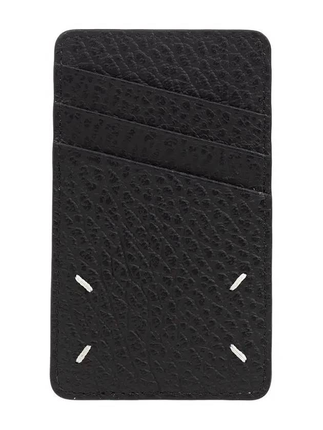 4 Stitch Leather Card Wallet Black - MAISON MARGIELA - BALAAN 3