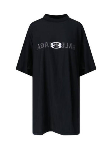 Logo Print Short Sleeve T-Shirt Black - BALENCIAGA - BALAAN 1