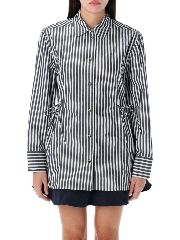 STRIPE OVERSIZED TIE STRING SHIRT - GANNI - BALAAN 1