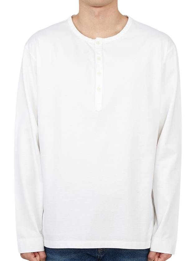 Henley Long Sleeve T-Shirt White - TEN C - BALAAN 4