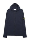 Wappen Patch Stocking Stitch Cotton Nylon Zip Up Hoodie Navy - STONE ISLAND - BALAAN 2