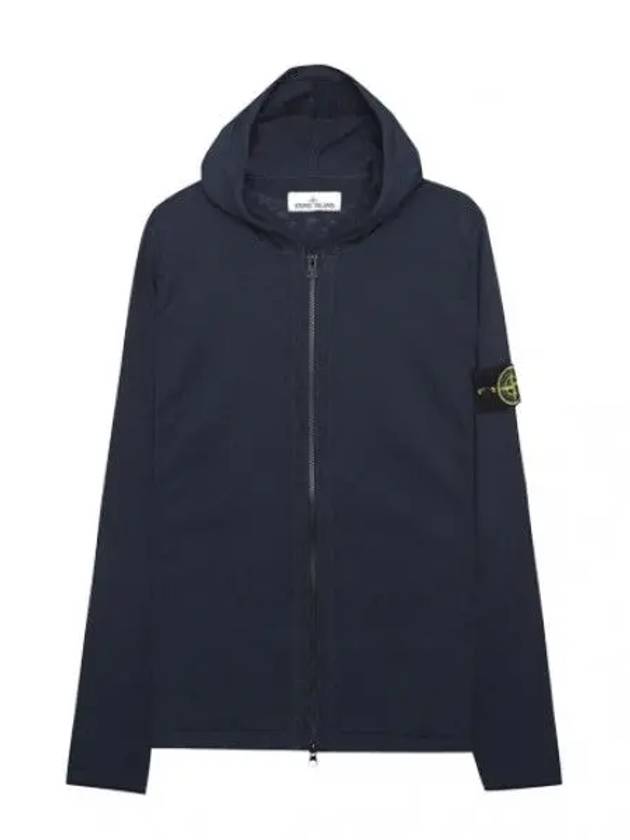 Wappen Patch Stocking Stitch Cotton Nylon Zip Up Hoodie Navy - STONE ISLAND - BALAAN 2