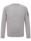 Geelong Wool Embroidery Crewneck Knit Top Light Grey - STONE ISLAND - BALAAN 6