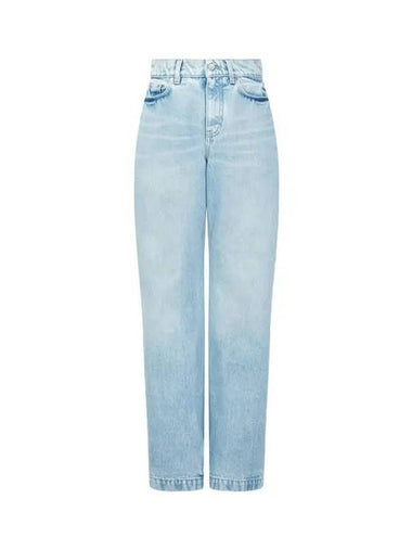 STELLA McCARTNEY Leather Hip Pocket Denim Pants Light Indigo - STELLA MCCARTNEY - BALAAN 1