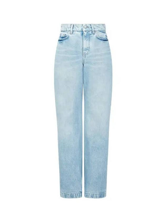 STELLA McCARTNEY Leather Hip Pocket Denim Pants Light Indigo - STELLA MCCARTNEY - BALAAN 1