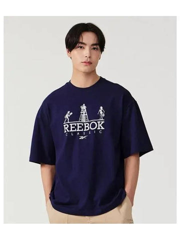 Classic match t shirt navy - REEBOK - BALAAN 1