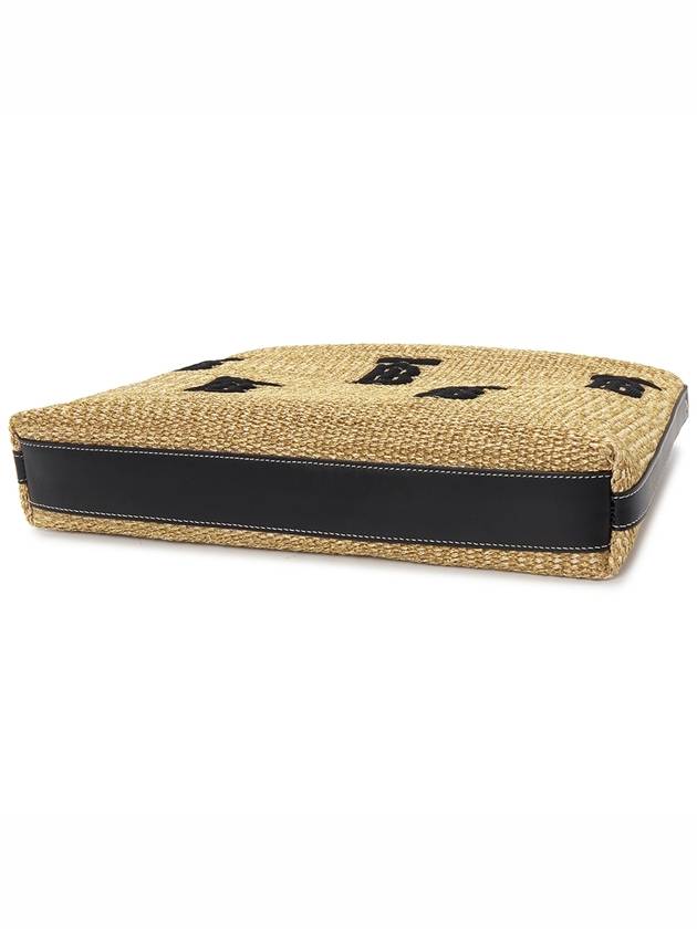 Monogram Raffia Effect Zip Pouch Bag Beige - BURBERRY - BALAAN 6