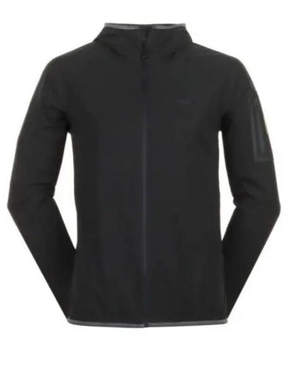 Stretch Water Repellent Hooded Jacket Black - HUGO BOSS - BALAAN 2