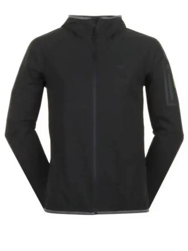 Stretch Water Repellent Hooded Jacket Black - HUGO BOSS - BALAAN 1