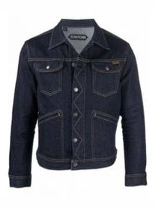 Pocket Denim Jacket Dark Blue - TOM FORD - BALAAN 2