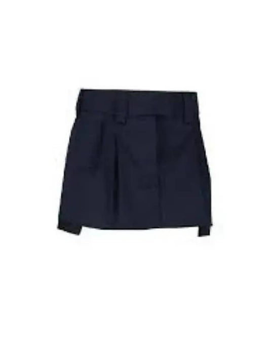 Pocket Edge Mini Cotton H-Line Skirt Navy - MIU MIU - BALAAN 2