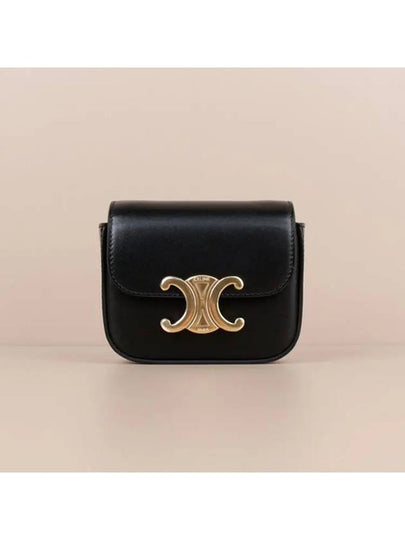 Triomphe Small Shiny Calfskin Cross Bag Black - CELINE - BALAAN 2