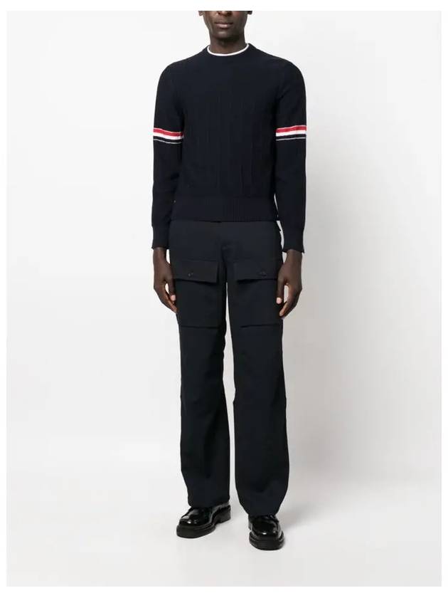 Wool Relaxed Pullover Knit Top Navy - THOM BROWNE - BALAAN 7