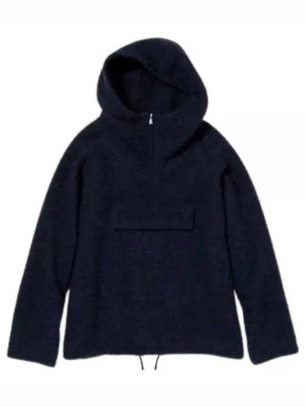 ALPACA WOOL LENO CLOTH PO PARKA DARK NAVY A23AP01AK Alpaca wool pullover parka - AURALEE - BALAAN 1