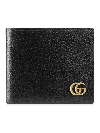 GG Marmont Leather Bi Fold Wallet Black Gold - GUCCI - BALAAN 2