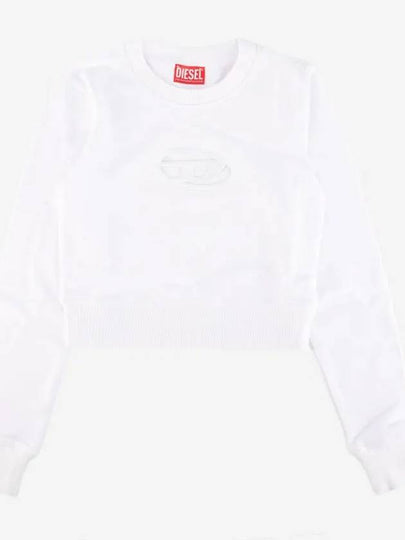 F Slimmy Cutout Logo Crop Sweatshirt White - DIESEL - BALAAN 2