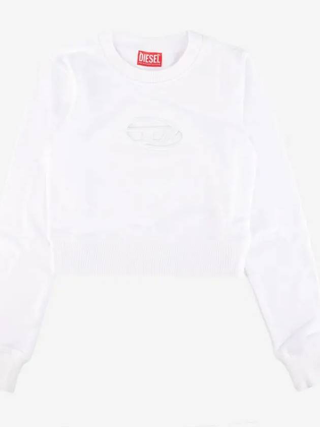 F Slimmy Cutout Logo Crop Sweatshirt White - DIESEL - BALAAN 3