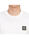 Logo Patch Short Sleeves T-Shirt White - STONE ISLAND - BALAAN 6