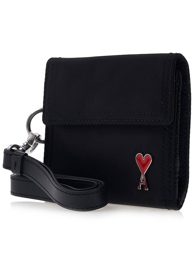 Logo Strap Half Wallet Black - AMI - BALAAN 3