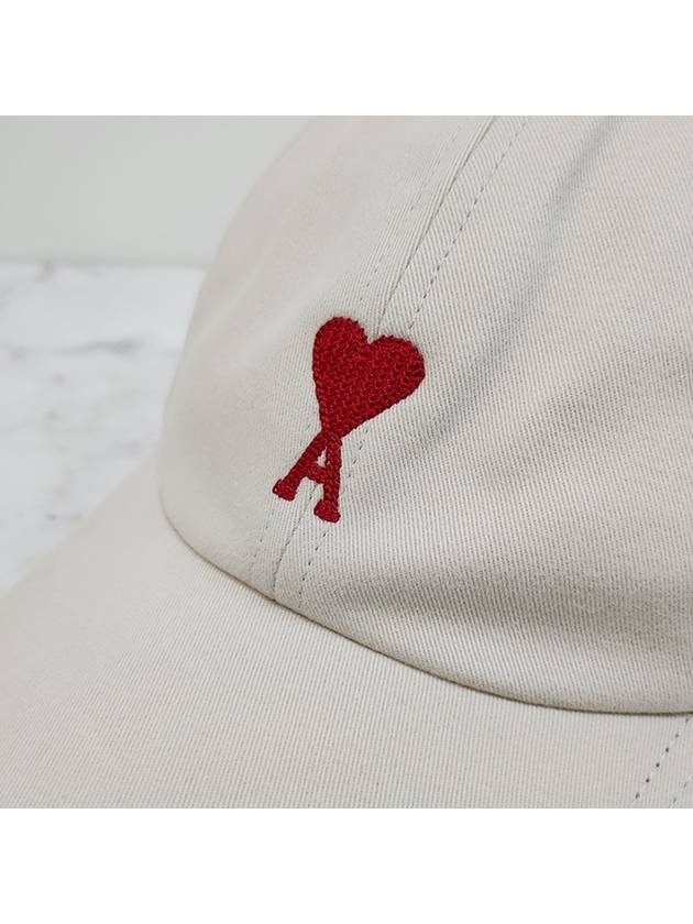 De Coeur Embroidered Logo Ball Cap Beige - AMI - BALAAN 7