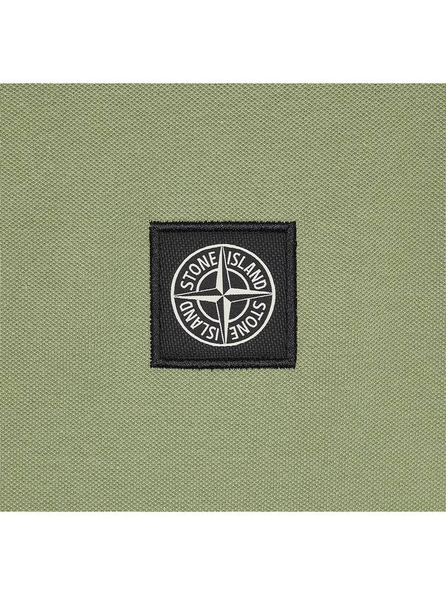 Men's Logo Patch Lining Short Sleeve Polo Shirt Sage Green - STONE ISLAND - BALAAN 5