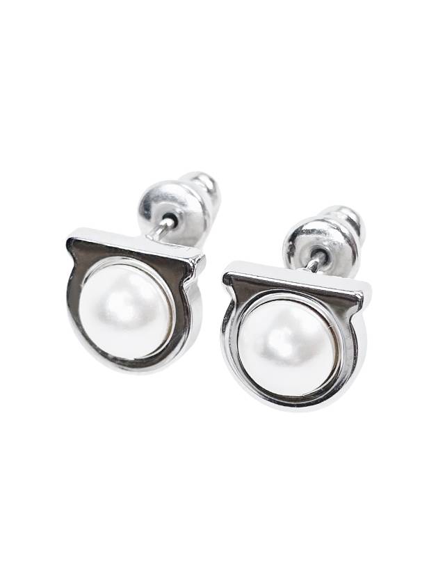 Salvatore Gancini Pearl Silver Earrings White - SALVATORE FERRAGAMO - BALAAN 2