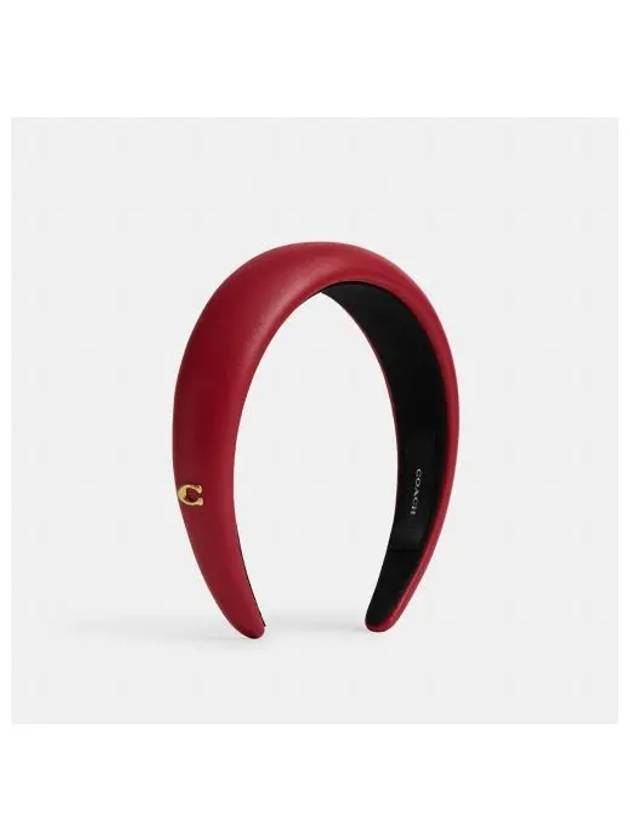 Logo Leather Headband Red - COACH - BALAAN 2