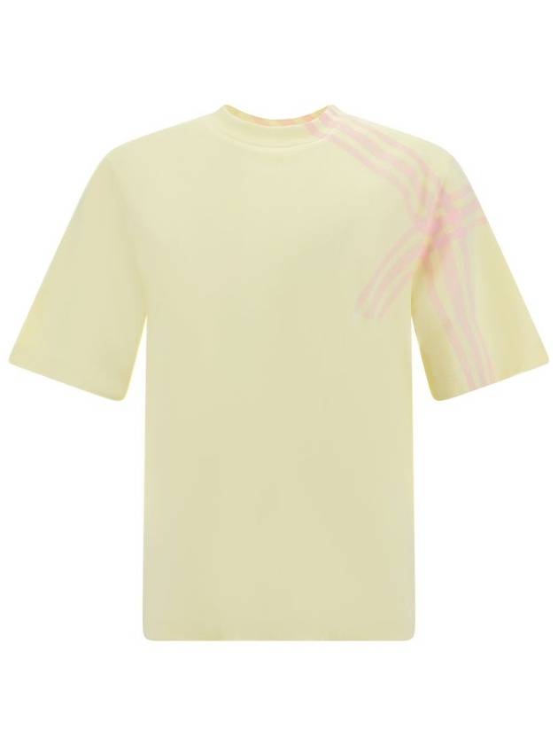 Check Cotton Short Sleeve T-Shirt Yellow - BURBERRY - BALAAN 2