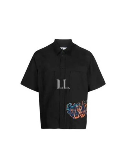 Embroidered Short-Sleeved Shirt Black - OFF WHITE - BALAAN 2