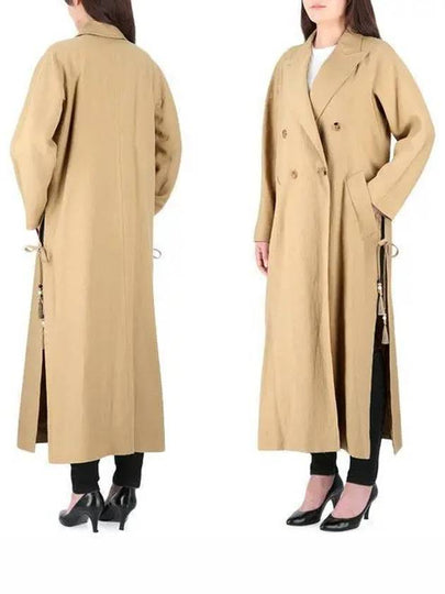 Madame Alpaca Linen Trench Coat Beige - MAX MARA - BALAAN 2