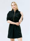 Golf Woven Collar Neck Dress Black - HENRY STUART - BALAAN 1