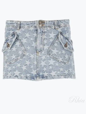 Star jacquard denim mini skirt 06S102 1 - ERL - BALAAN 1