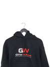 Women's Gymwear Logo Hooded Top Black - BALENCIAGA - BALAAN.