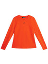 Golf Logo Print Ada Long Sleeve T-Shirt Tangerine Tango - J.LINDEBERG - BALAAN 2