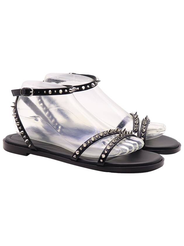 Silver Stud Strap Sandals Black - ALEXANDER MCQUEEN - BALAAN 2